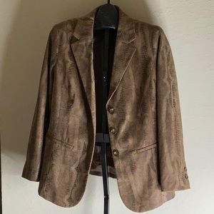 Chico’s brown animal print blazer sz 2